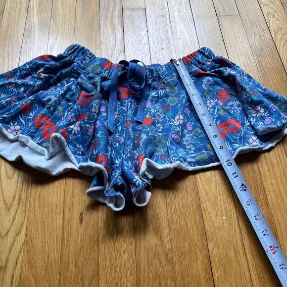 Intimately Free People Size XS Blue Floral A Go-Go Flouncy Summer Swing Shorts - Picture 6 of 10